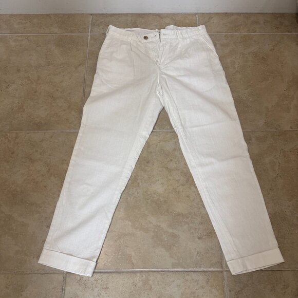 Alcott Men's White Linen Blend Pants 32 - Picture 1 of 4